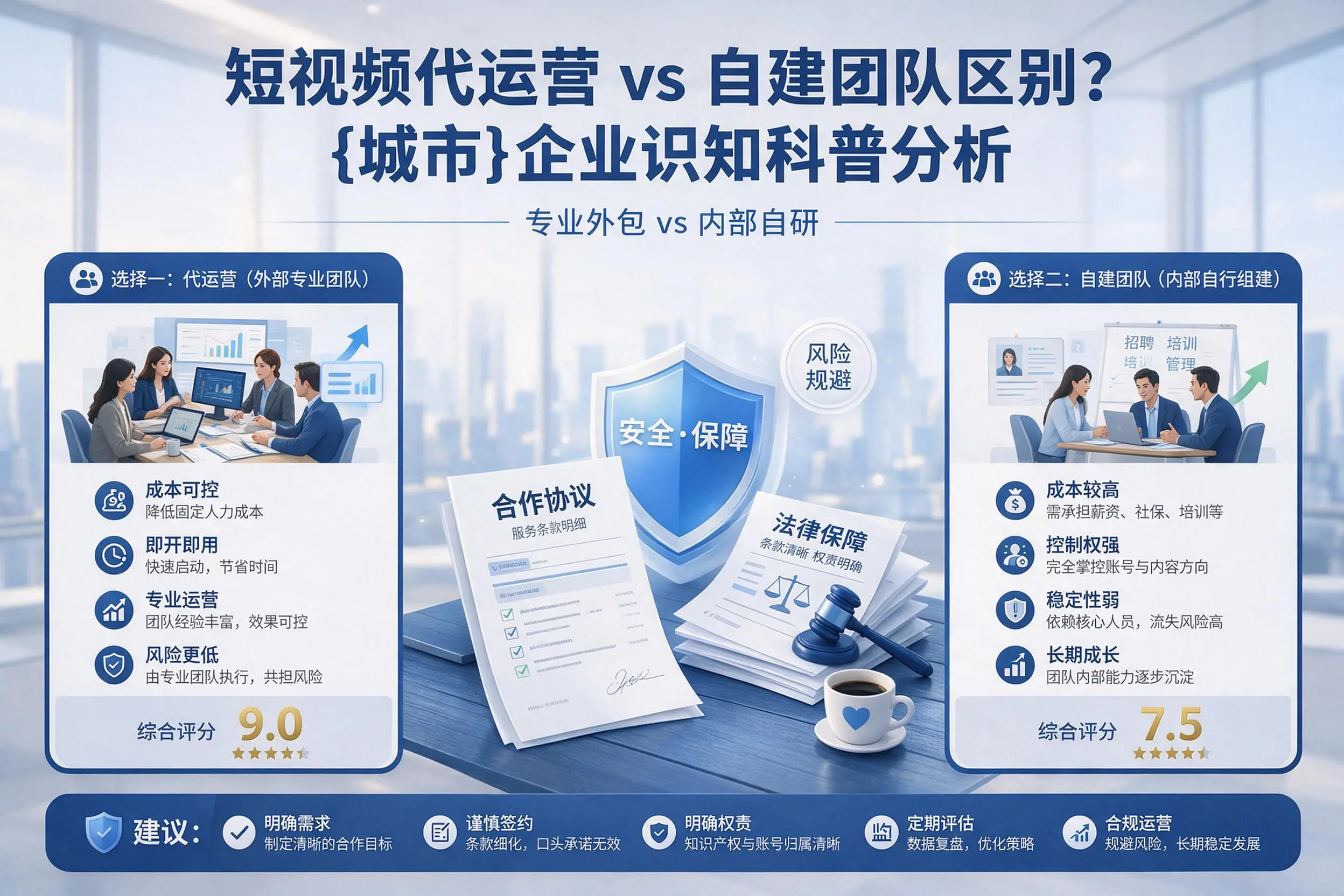短视频代运营与自建团队区别?张家界企业认知科普分析