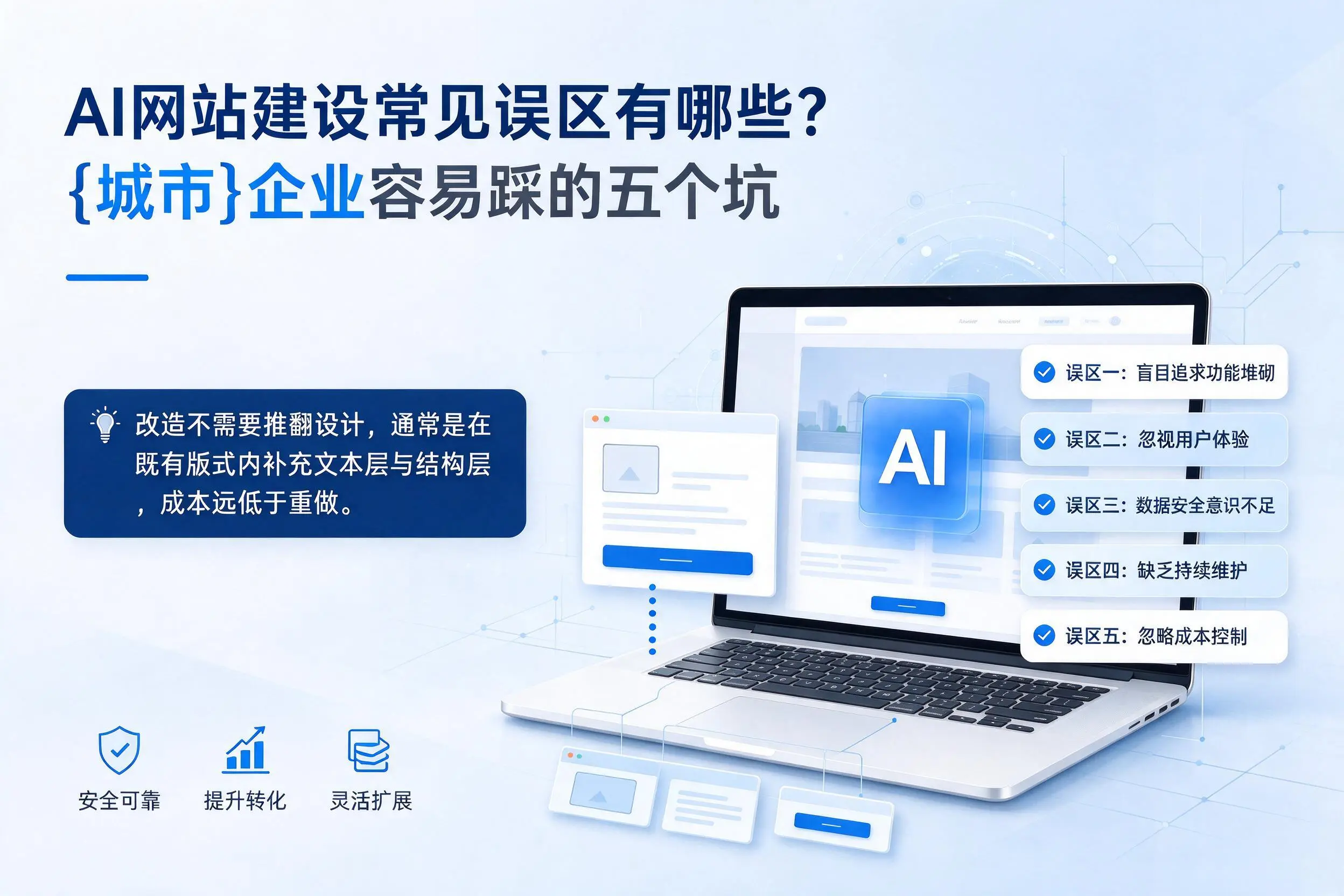 AI网站建设常见误区有哪些？张家界企业容易踩的五个坑
