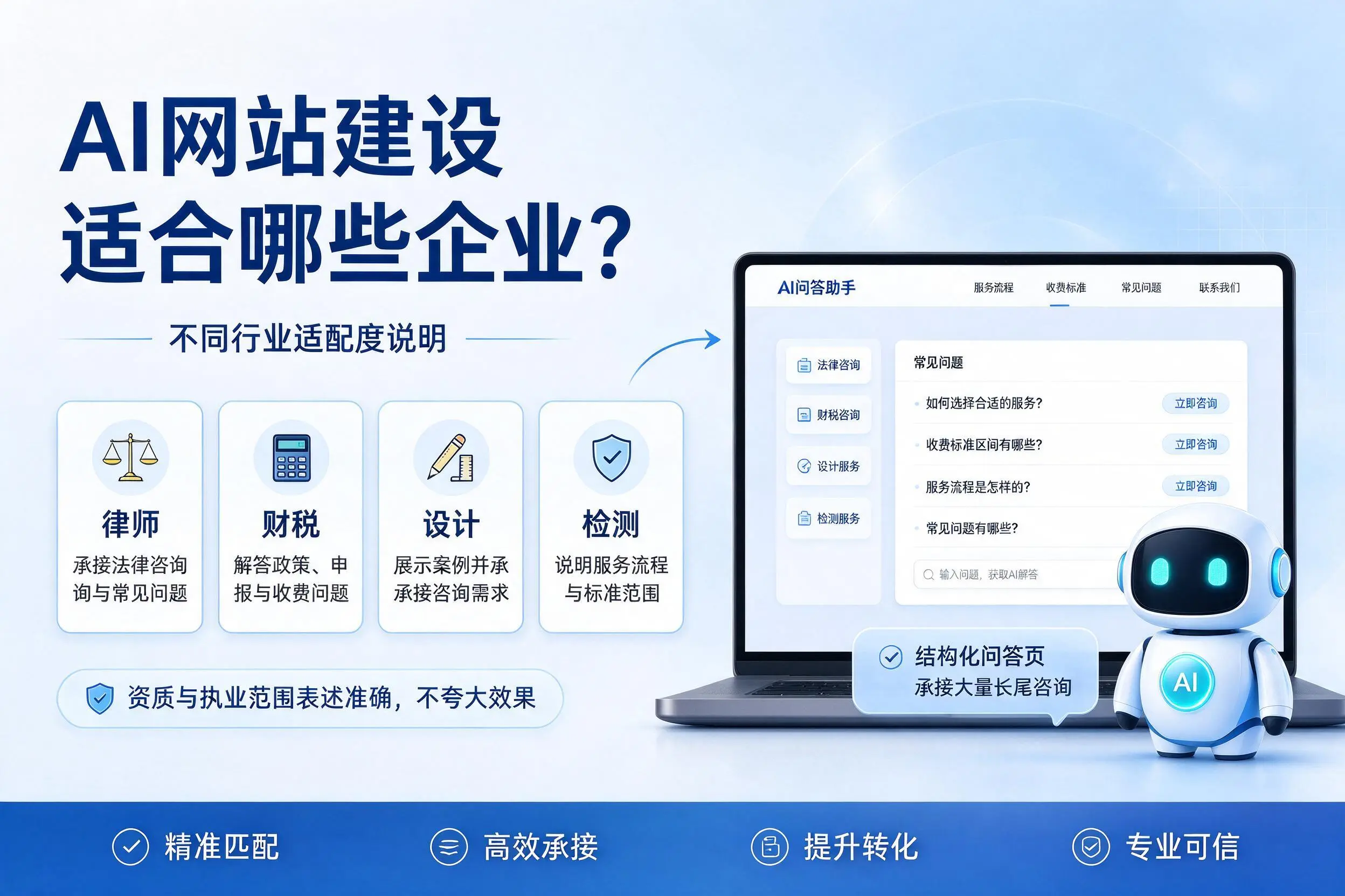 AI网站建设适合哪些企业？张家界不同行业适配度说明